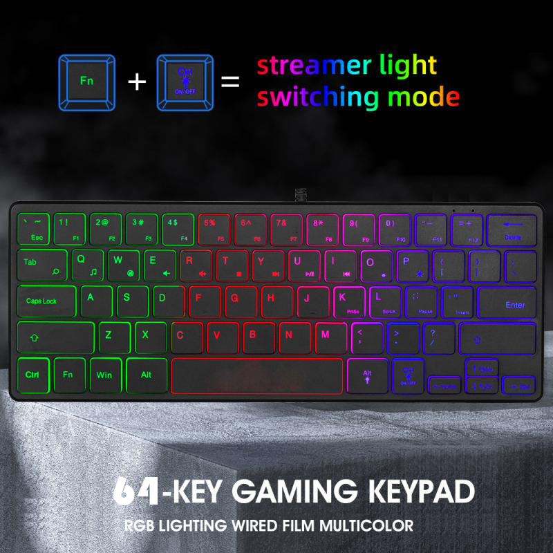Zeus Z-911 RGB Gaming Keyboard - 64 Keys Keypad / Keyboard Multi Color ...