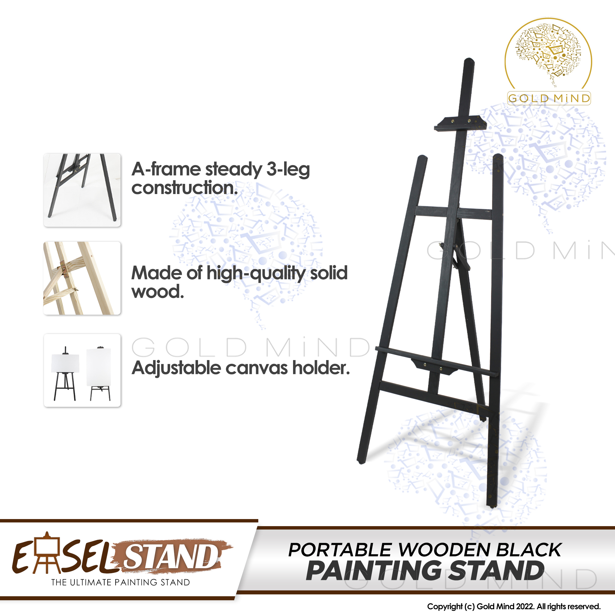 Metal & Wooden Easel Stand, Display Food Menu Art Painting Canvas Stand ...