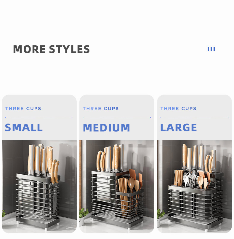 Finelife 304 Stainless Steel Knife Holder Storage Rack Knife Chopsticks ...