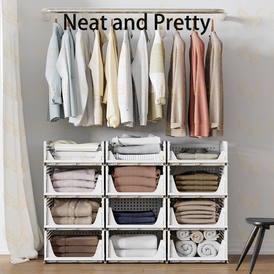 【COD】Stackable Clothes Organizer Foldable Closet Drawer Plastic ...