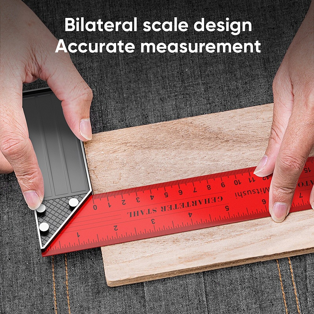 Mitsushi 30cm 12Inches Carpentry Angle Tri Square Ruler/Measuring Tool ...