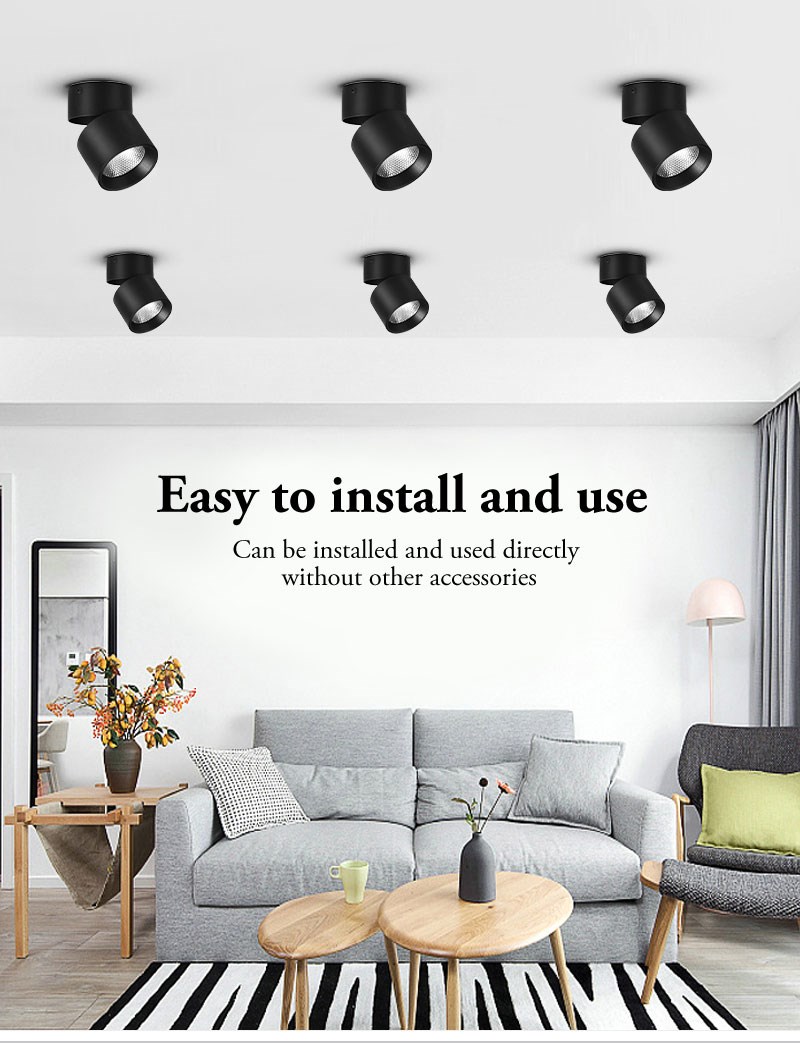 LED Foldable Downlight Pin Light 3 Colors Surface Mounted Downlight ...