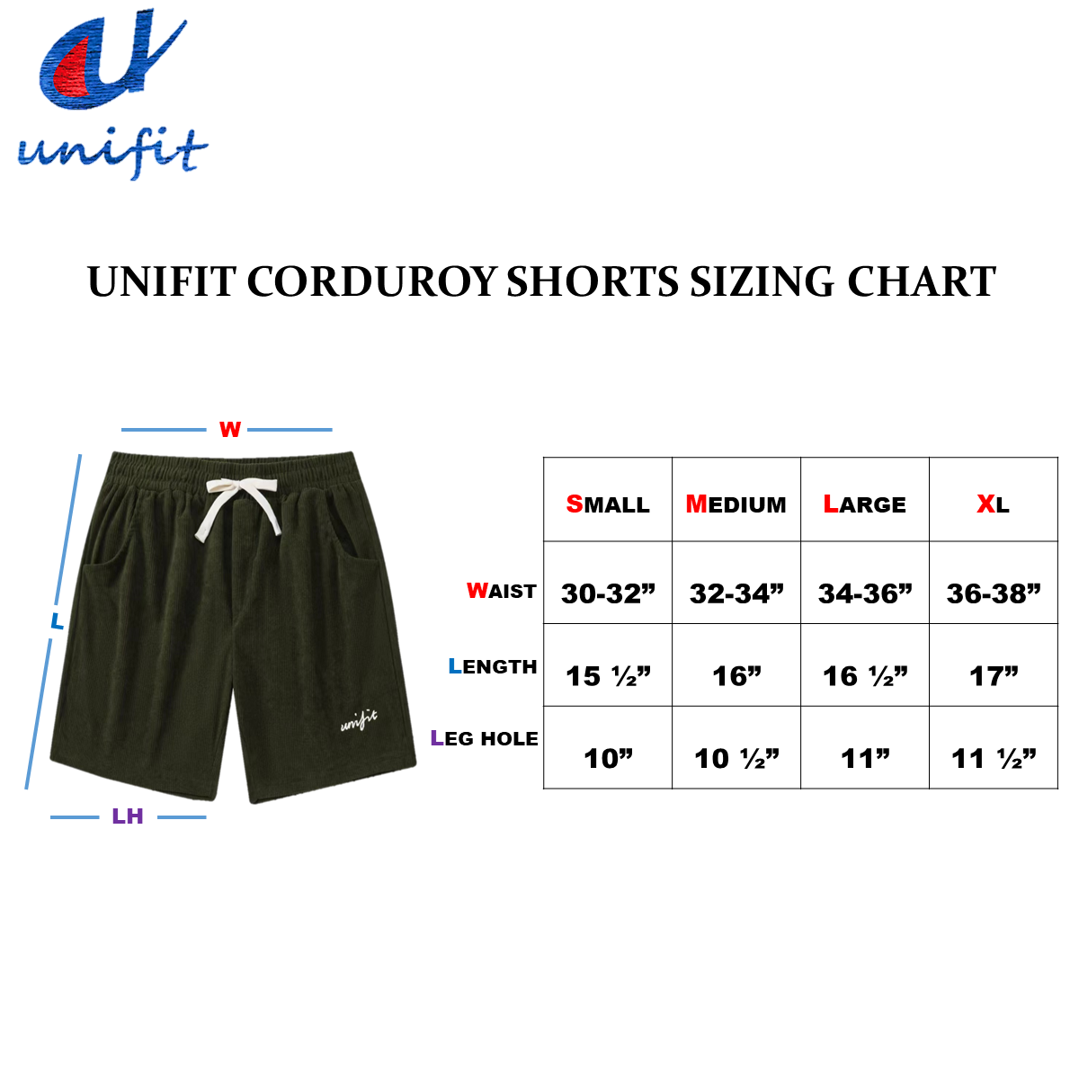 UNIFIT Men's Corduroy Sweat Shorts Above the Knee US2221 | Shopee ...