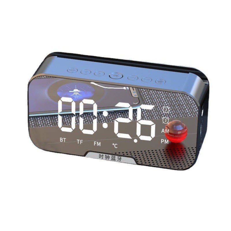 Mobile phone stand mirror clock Bluetooth speaker mini mirror clock ...