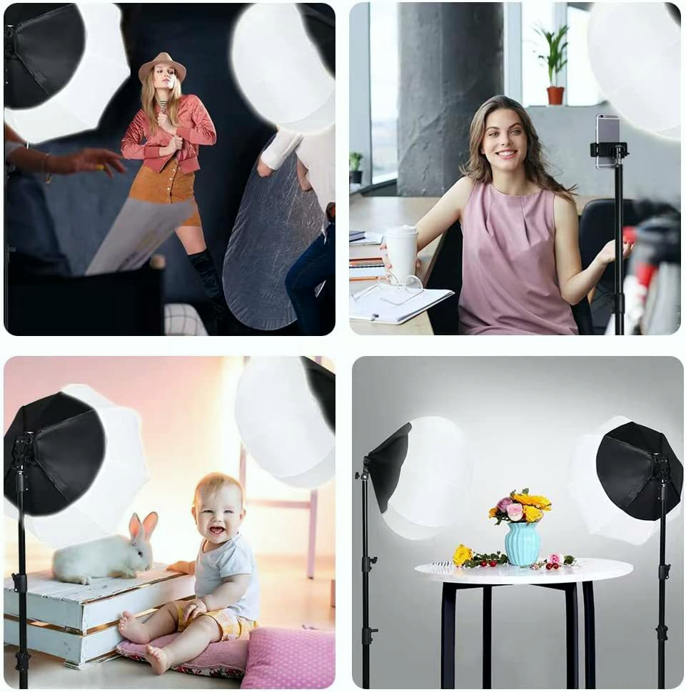 300W Lantern Soft Box Photography Lighting Kit With Stand Remote For ...