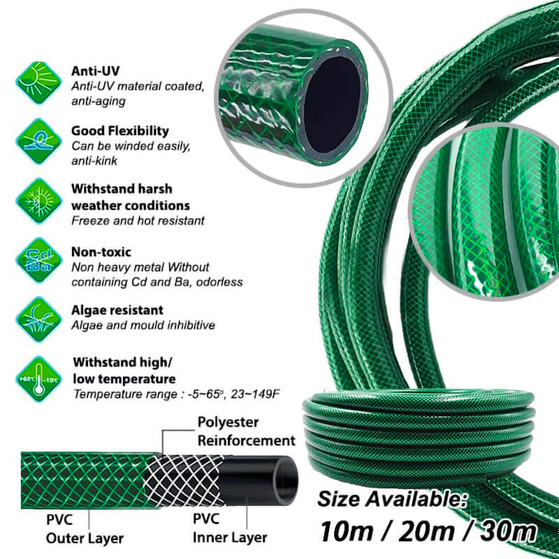Yowxii Soft DIY Garden Hose Flexible Water Hose PVC With Hose Nozzle For  Gardening And Cleaning