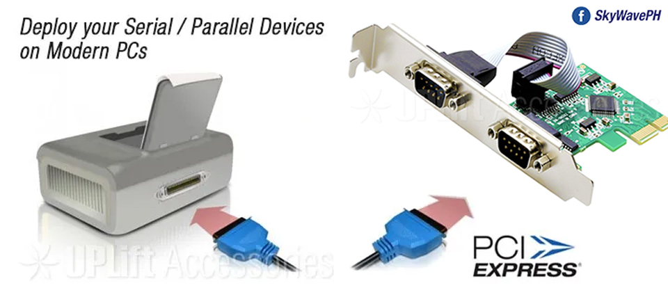 UPLift 2-Serial RS232 DB9 Serial Port Expansion Card for PC (PCI-E ...