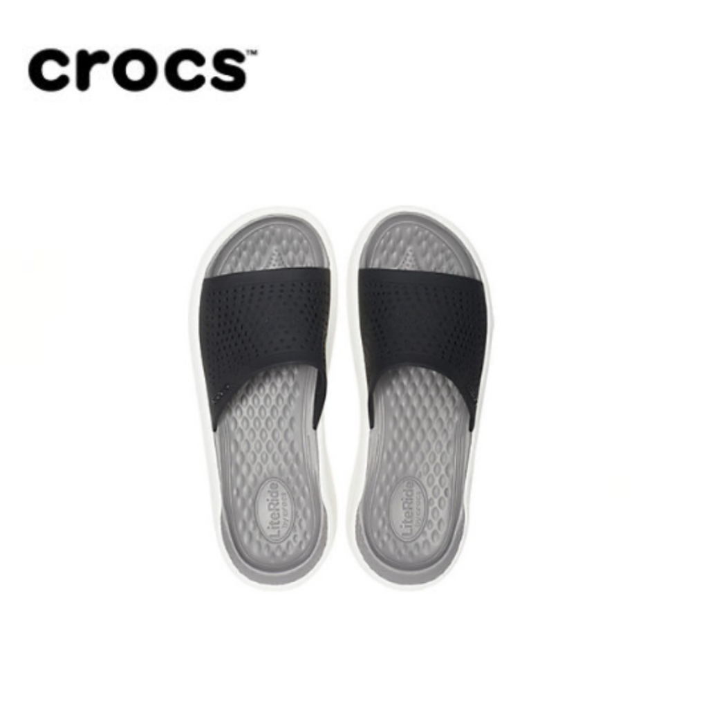 CS10 Crocs Literide slides in Black White | Shopee Philippines