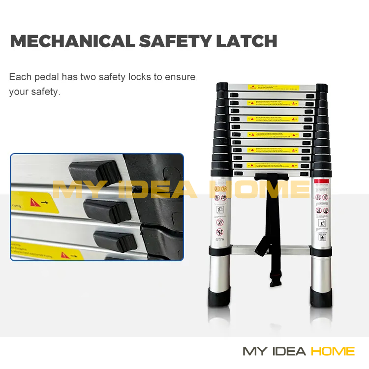 Telescopic Ladder folding aluminum ladder 2.6M/3.2M/3.8M foldable ...