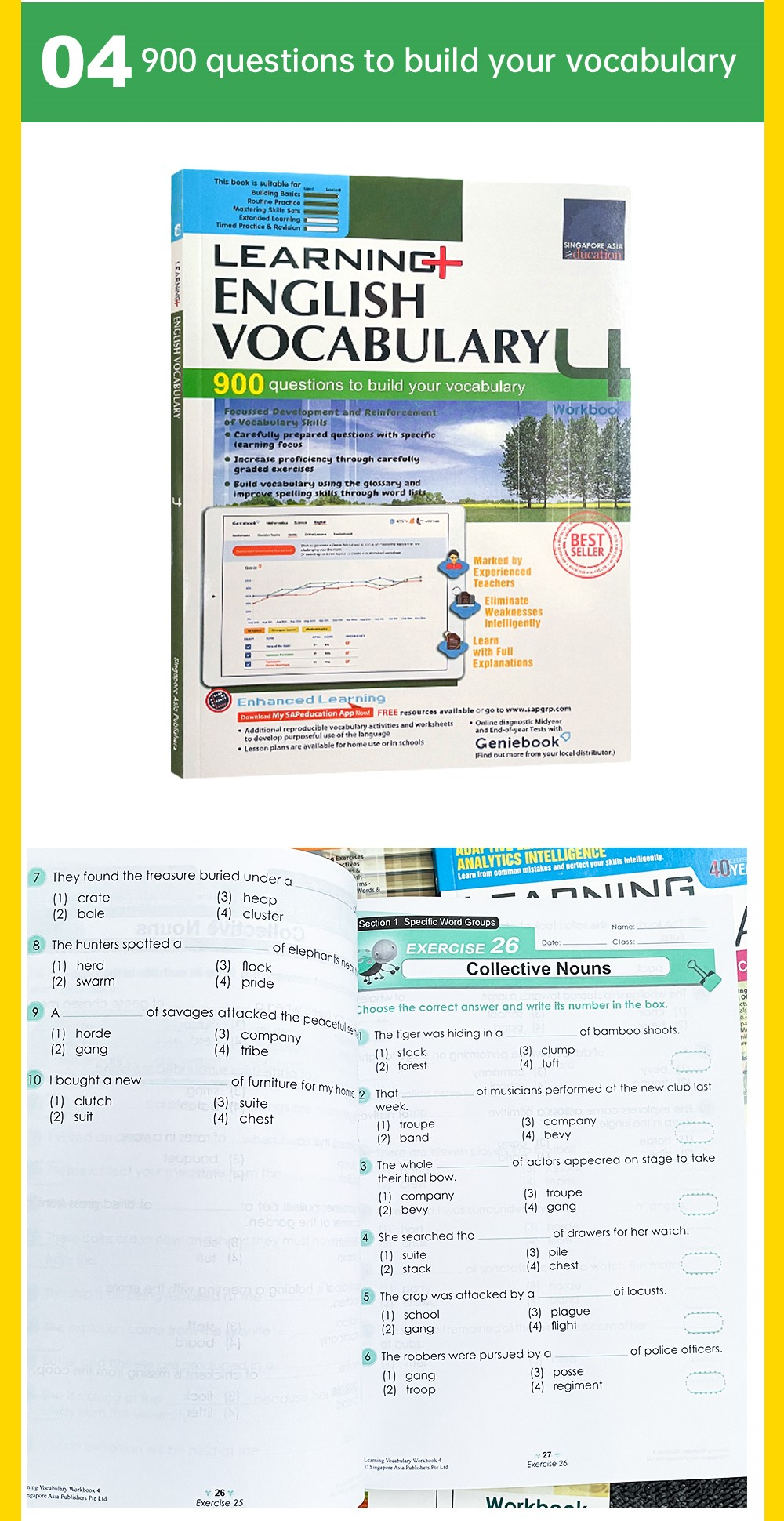 6Books SAP Learning Vocabulary Workbook Kids Learning English Words ...
