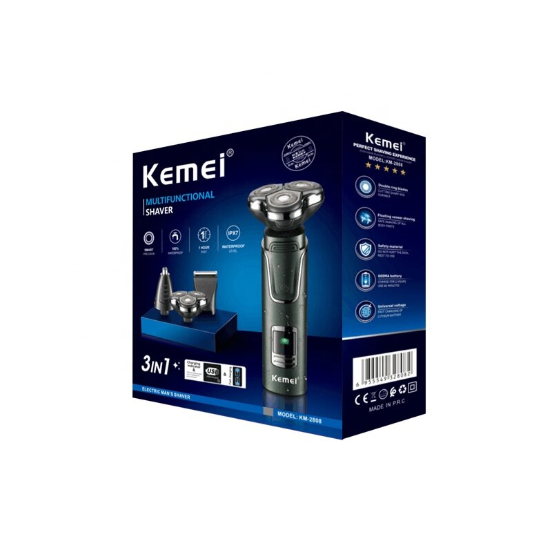 Kemei 3 in1 Rechargeable Electric Shaver Beard Facial Hair Trimmer ...