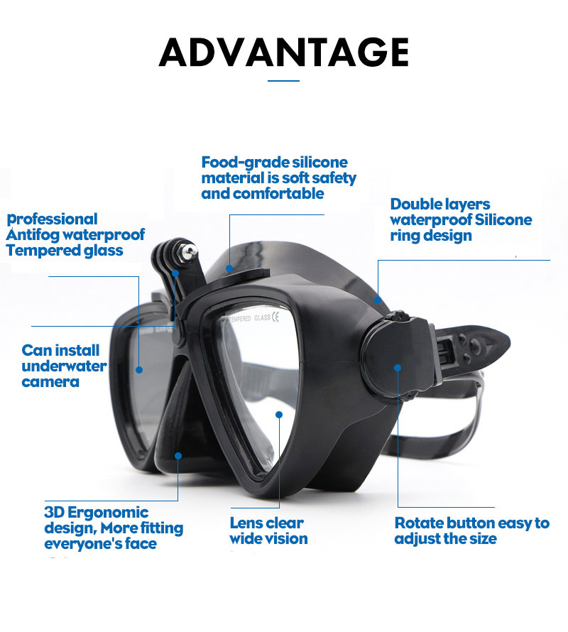 TELESIN Diving Goggle Snorkel Mask Camera Mount for GoPro, SJCAM