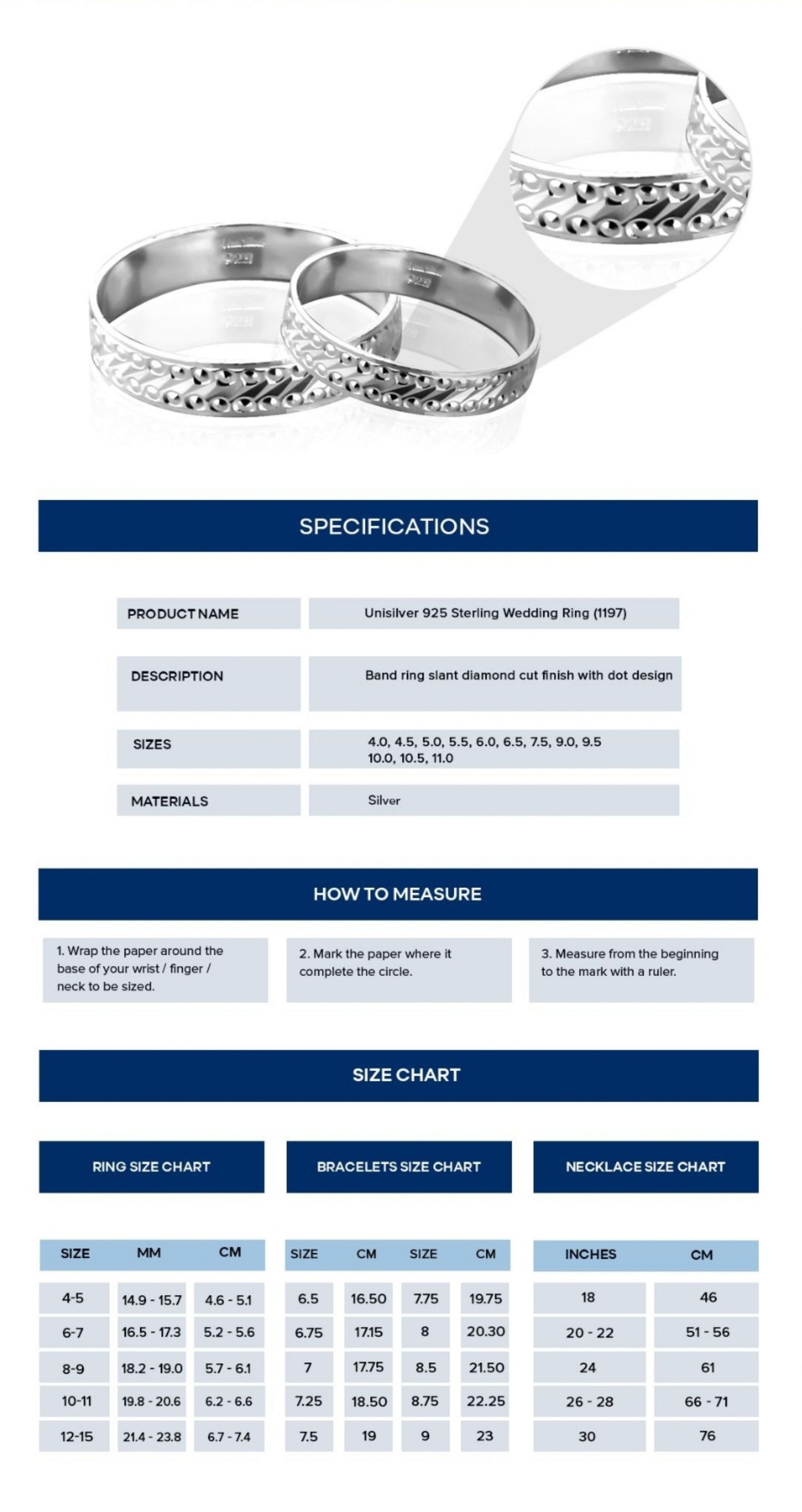 Unisilver wedding rings sale price list