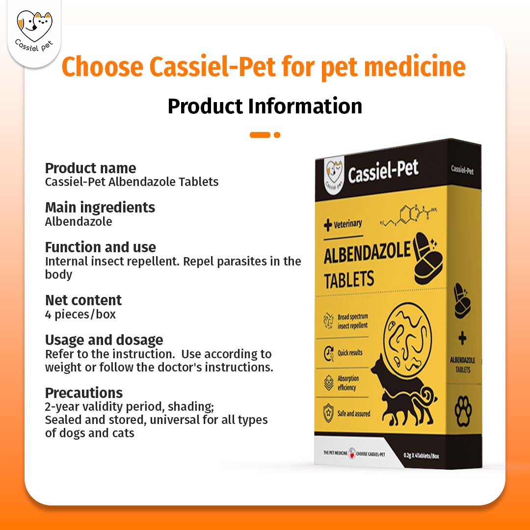 Cassiel Pet Albendazole Deworming Tablet For Nematocide Dewormer, Worm