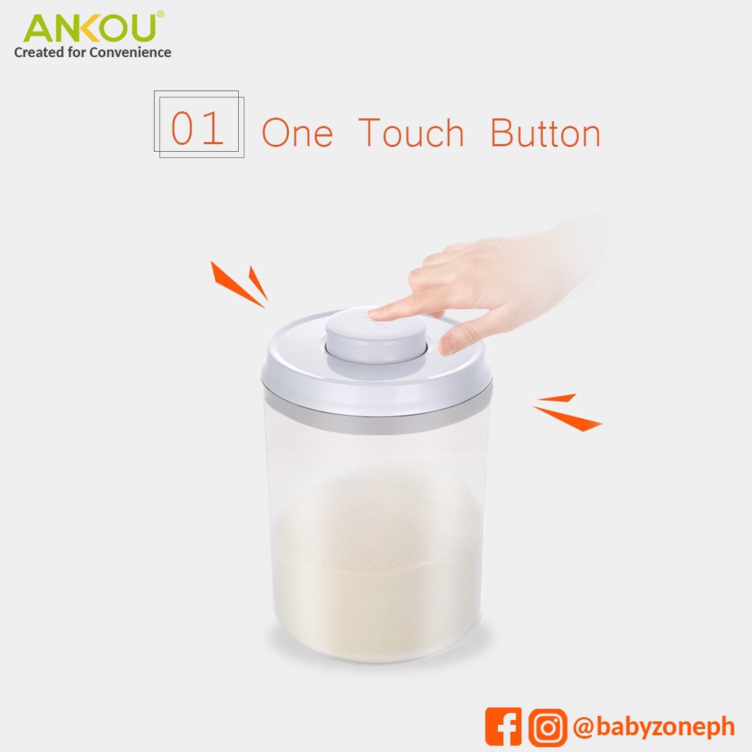 Ankou Airtight 1 Touch Button Clear Container With Scoop and Holder ...