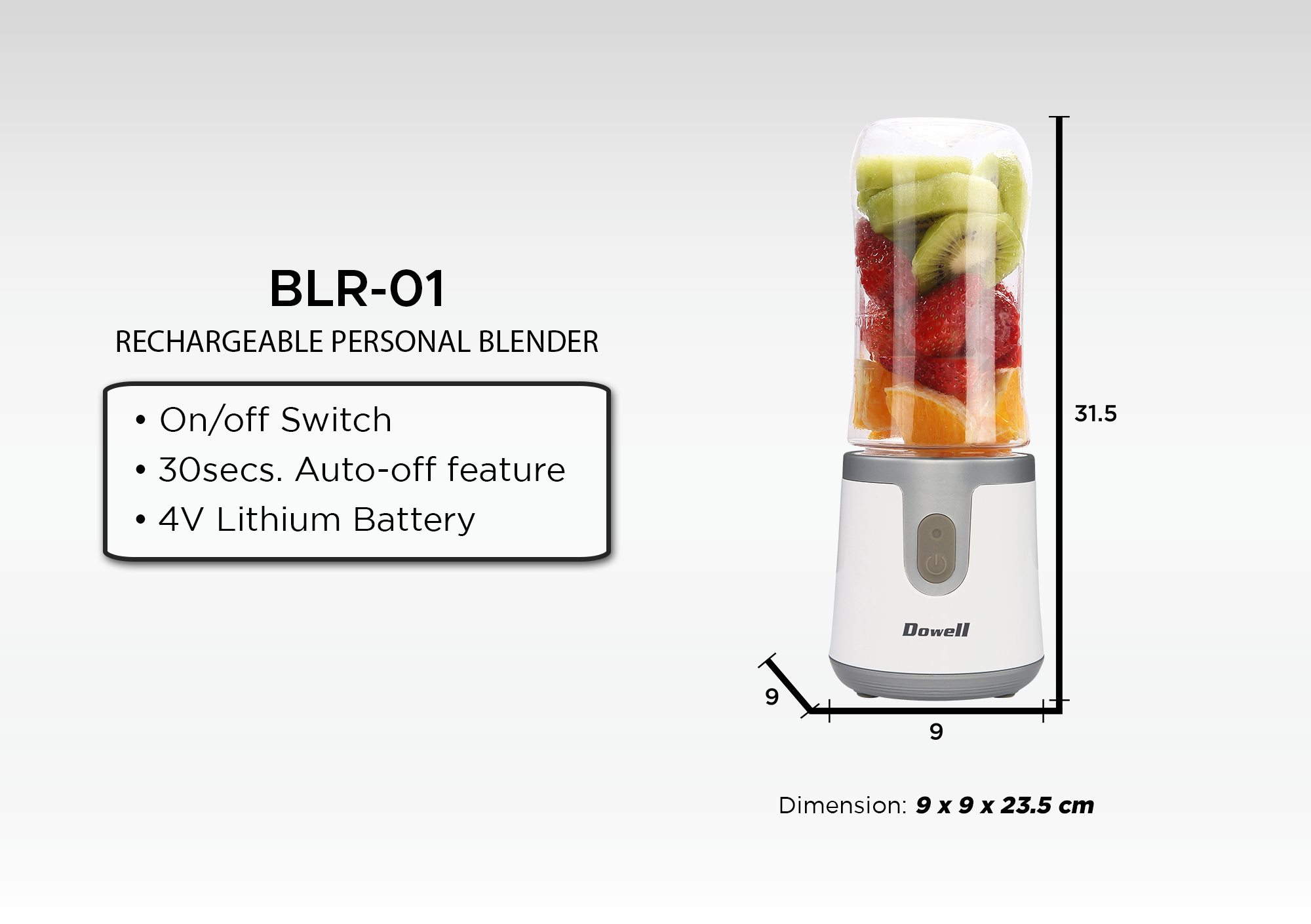 Dowell BLR01 Portable And Rechargeable Electric Blender 400ml Shopee