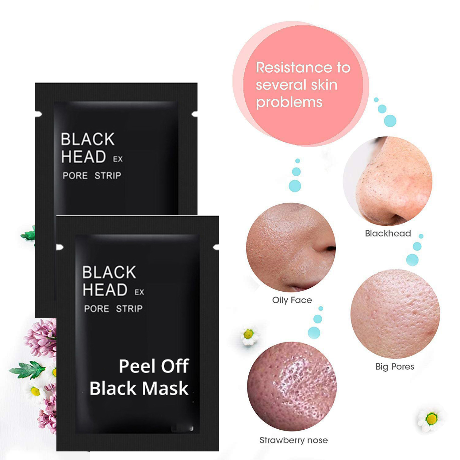Nose Strip Facial Minerals Nose Black Head EX Pore Strip Skin Care ...