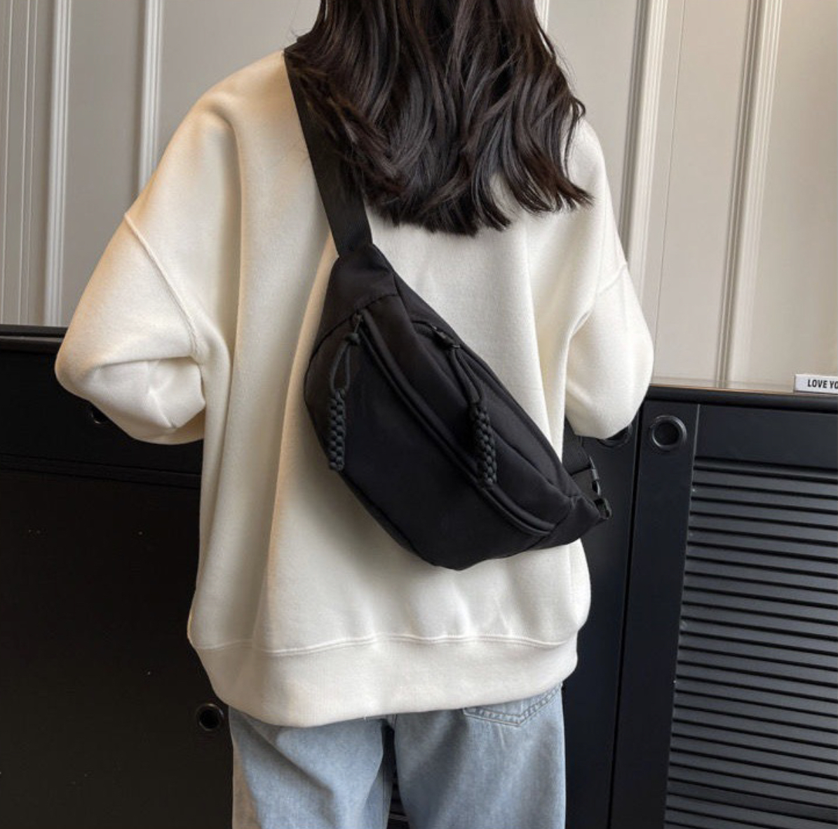 Mumu 7051 Japanese Simple Harajuku Style Woman Cute Chest Bag Canvas ...