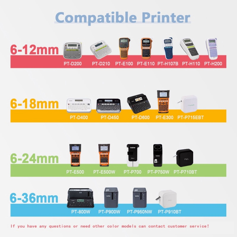 BYZ TAPE 6/9/12/18/24mm Standard Laminated Compatible for Brother P ...