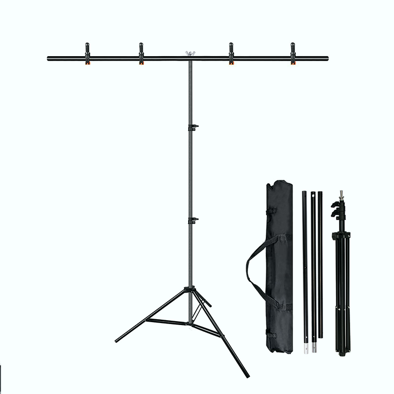 T-Shape Backdrop Stand 2 m x 2 m/6.5 ft x 6.5 ft Portable Photo ...