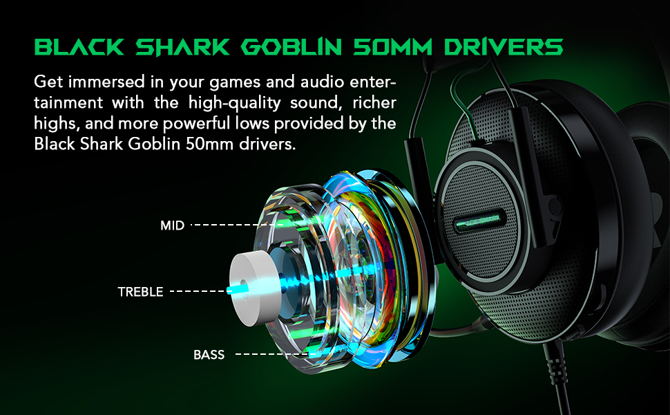 Black Shark Goblin X8 Wireless Gaming Headset for PC, PS