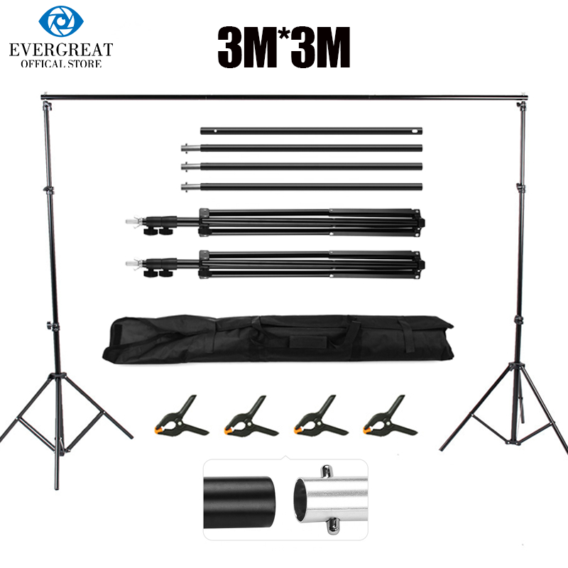 300cm x 300cm* 4 clips /10ft x 10ft Heavy Duty Background Stand ...