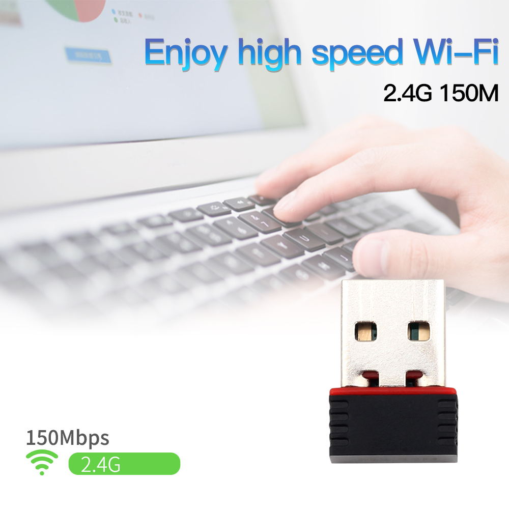 Wireless Mini USB Wifi Adapter 300Mbps USB2.0 Receiver Dongle Network ...
