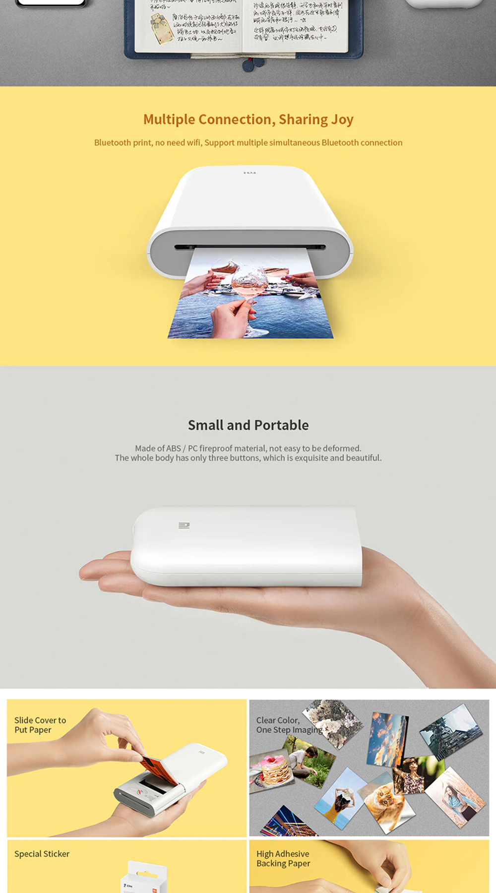 Xiaomi Mi Portable Bluetooth Mini Photo Printer | Shopee Philippines