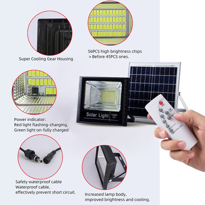 LED Solar Flood Light Outdoor IP67 Waterproof Smart Solar Ceiling ...