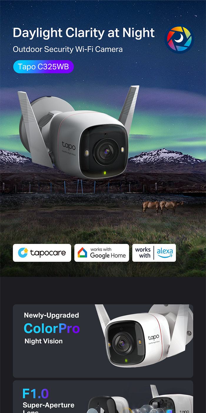 TP-Link Tapo C325WB 2K QHD 4MP ColorPro Outdoor Security WiFi CCTV