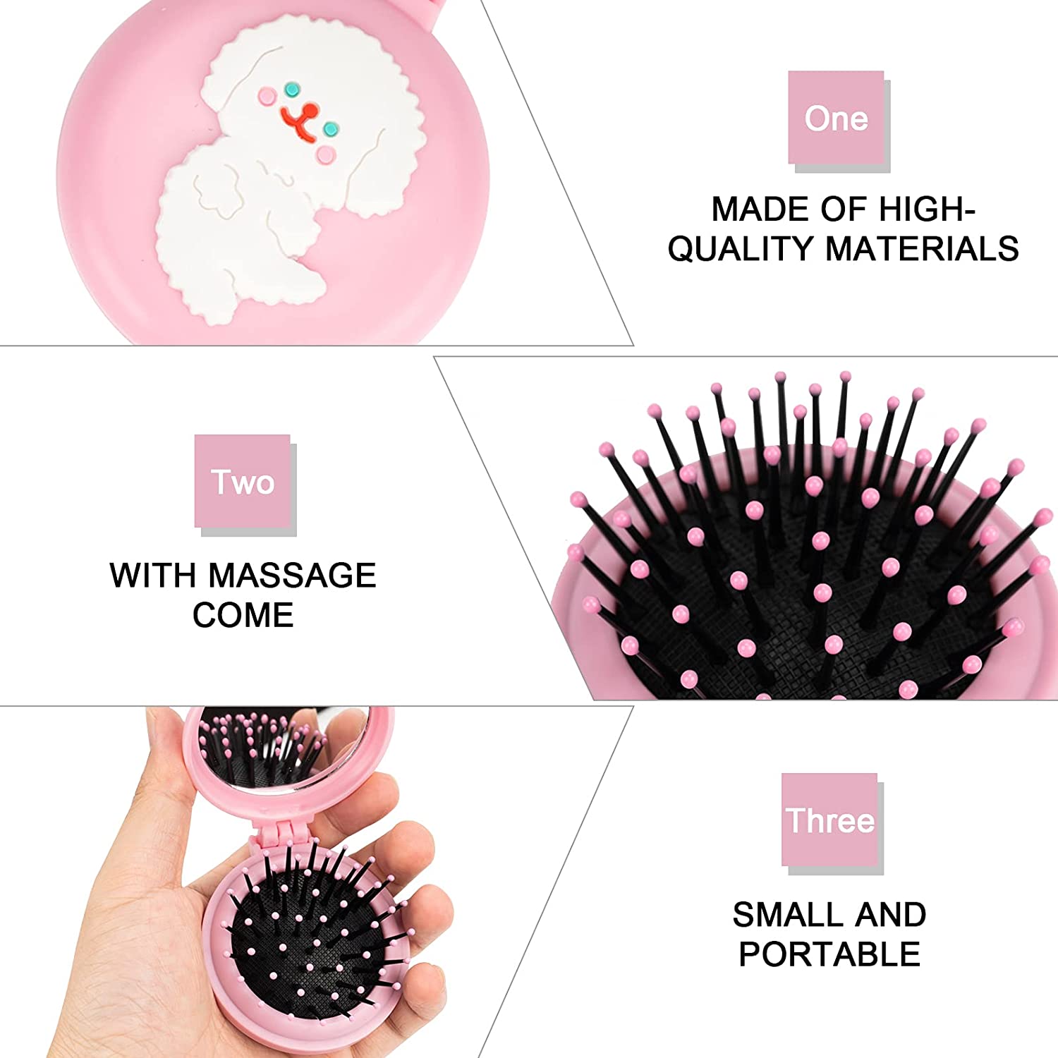 Folding Comb With Mini Compact Makeup Mirror Makeup Comb Airbag Comb ...