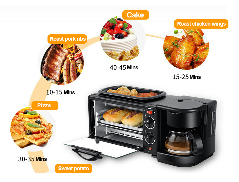 3-in-1 Breakfast Making Machine Household Oven Breakfast Machine ...