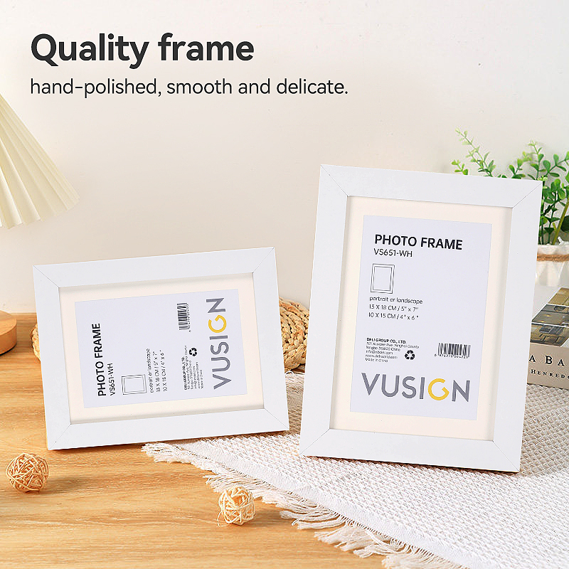 Vusign by Deli 4Pcs Picture Frames Home Decor Frame Wall Decor Wooden ...