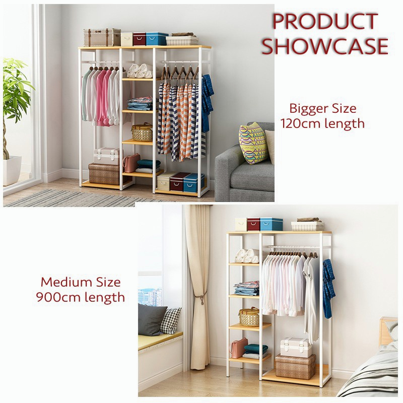 Clothes Rack Storage Rack Open Combination Metal Standing