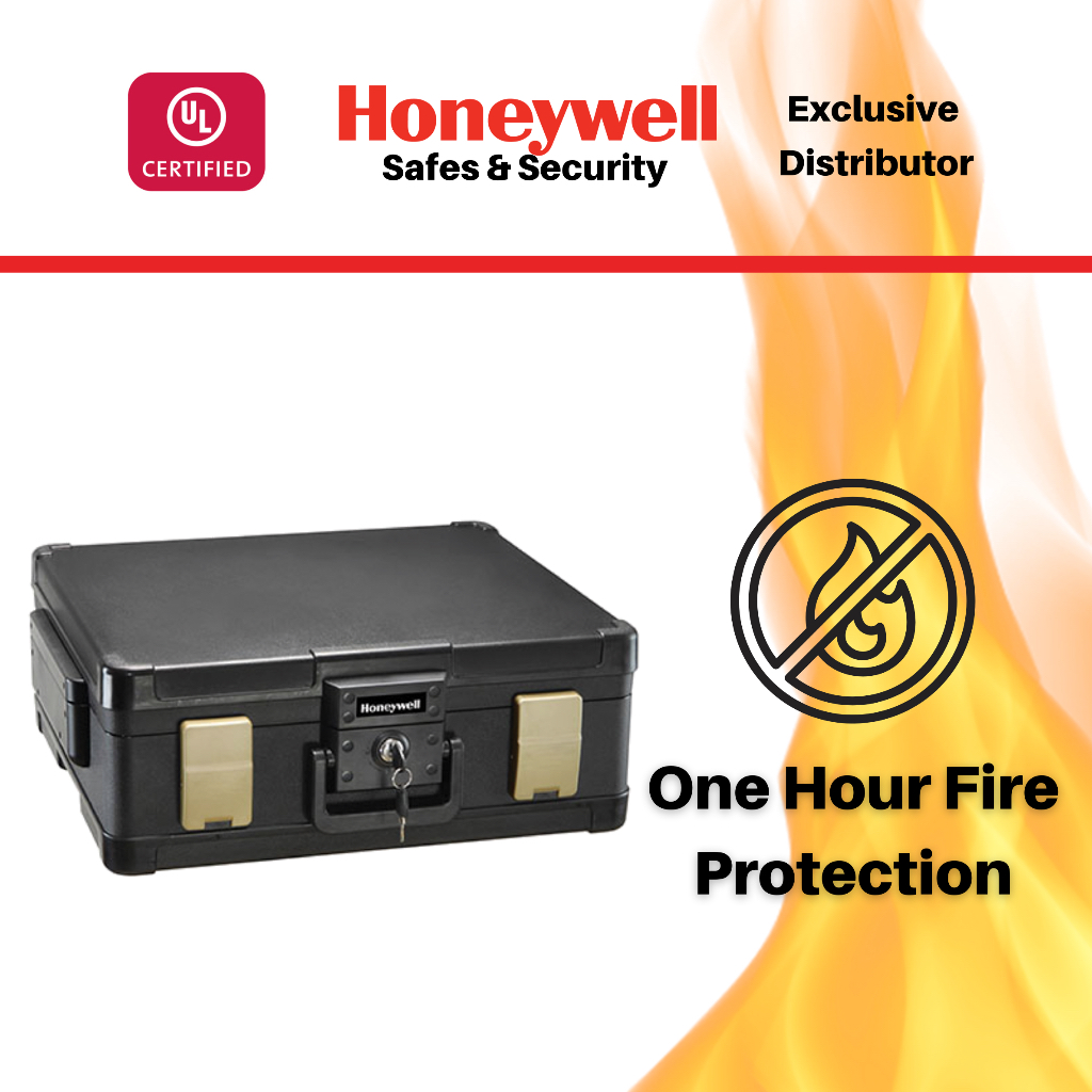 Honeywell Safe 1104 Molded Fire and Water Resistant Chest Security Cash ...