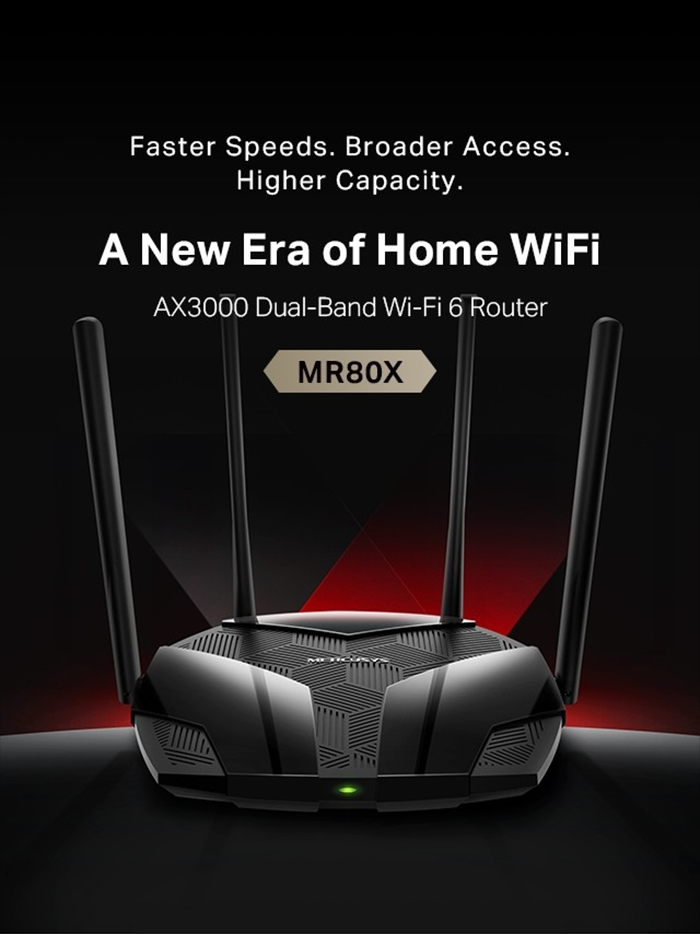Mercusys MR80X AX3000 3Gbps Dual-Band MU-MIMO Gigabit Wi-Fi 6