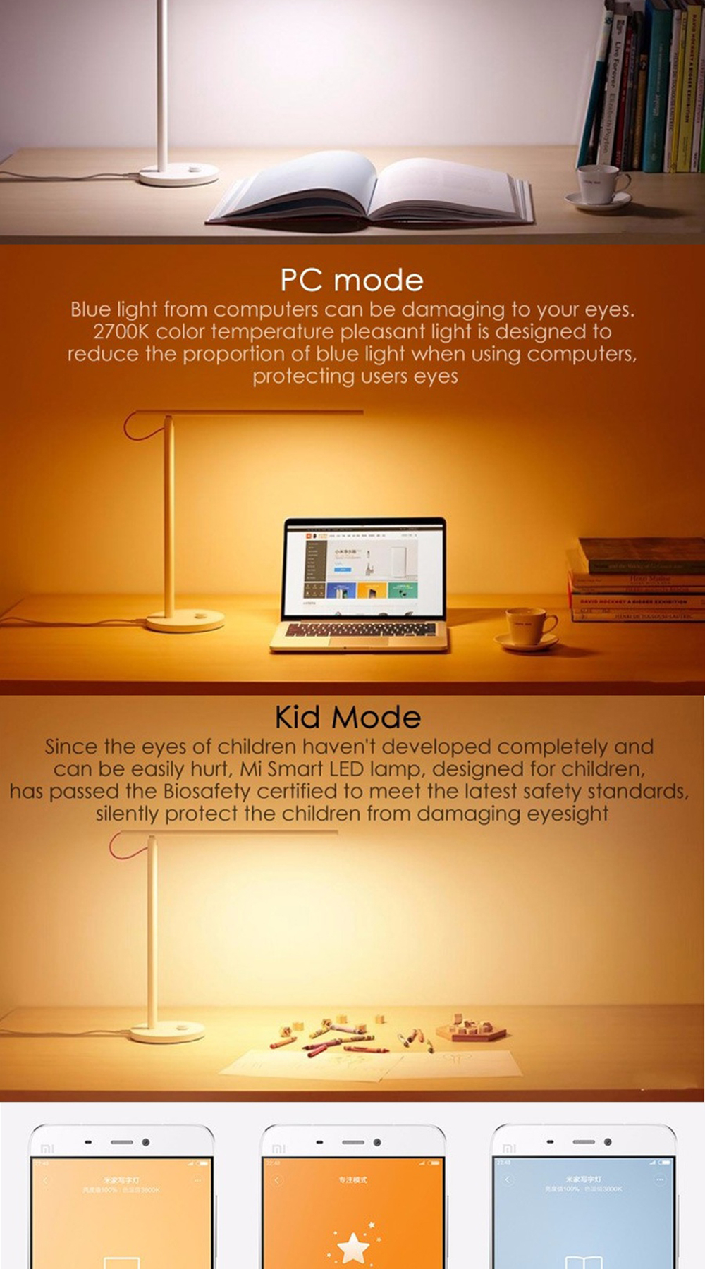 Xiaomi Mi Home 1S Smart LED Desk Lamp with App Remote Control Plus 4 ...