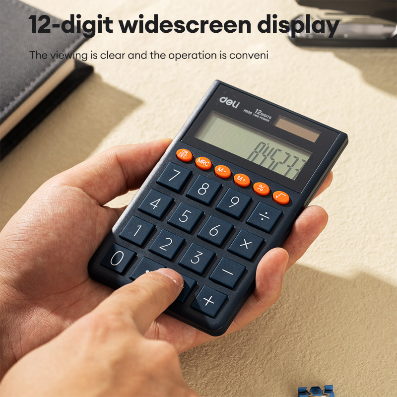 Deli EM130 Small Calculator 12-Didits Portable Mini Calculators Dual ...