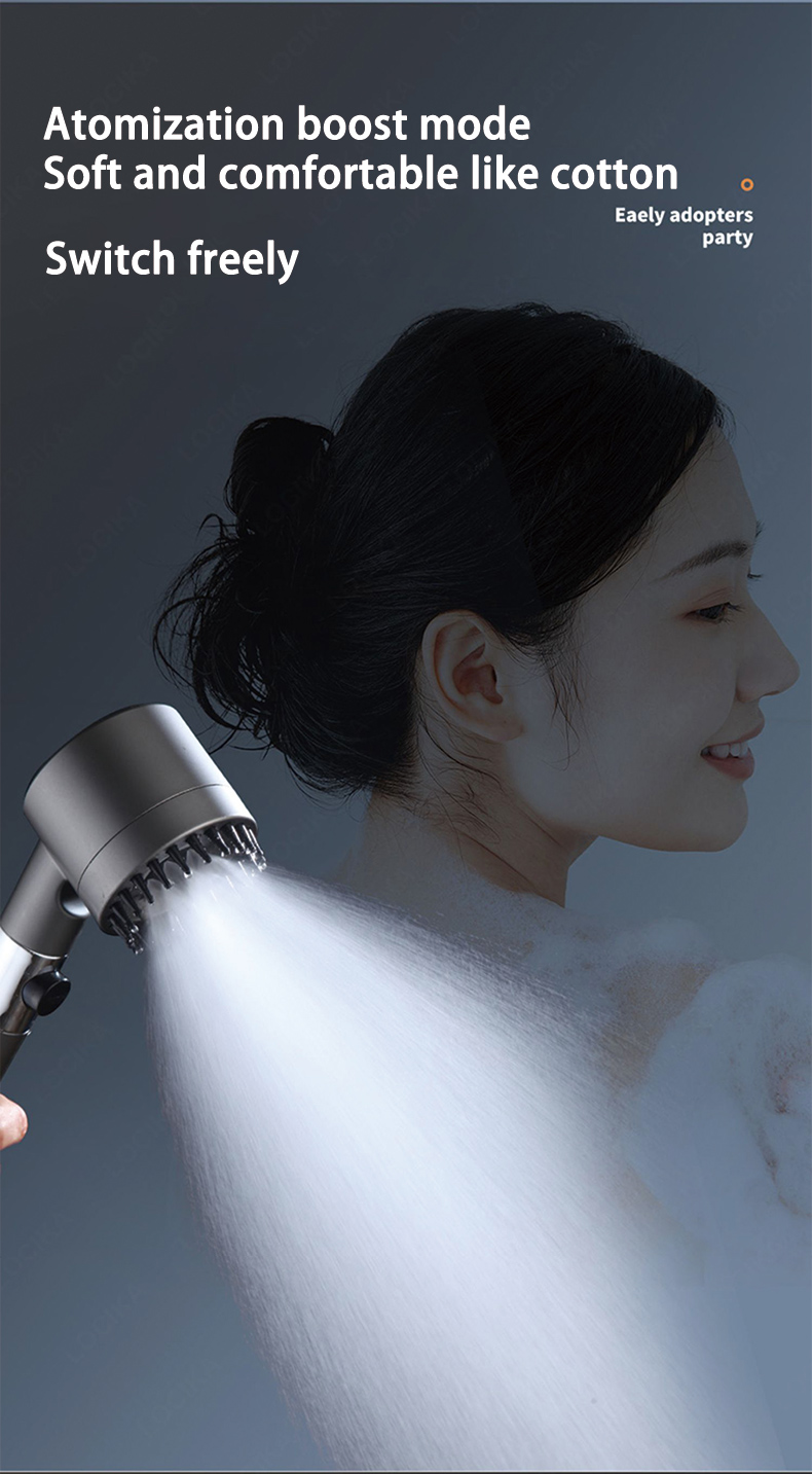 H&W Water Saving Shower Head 3 Modes Adjustable High Pressure Shower ...
