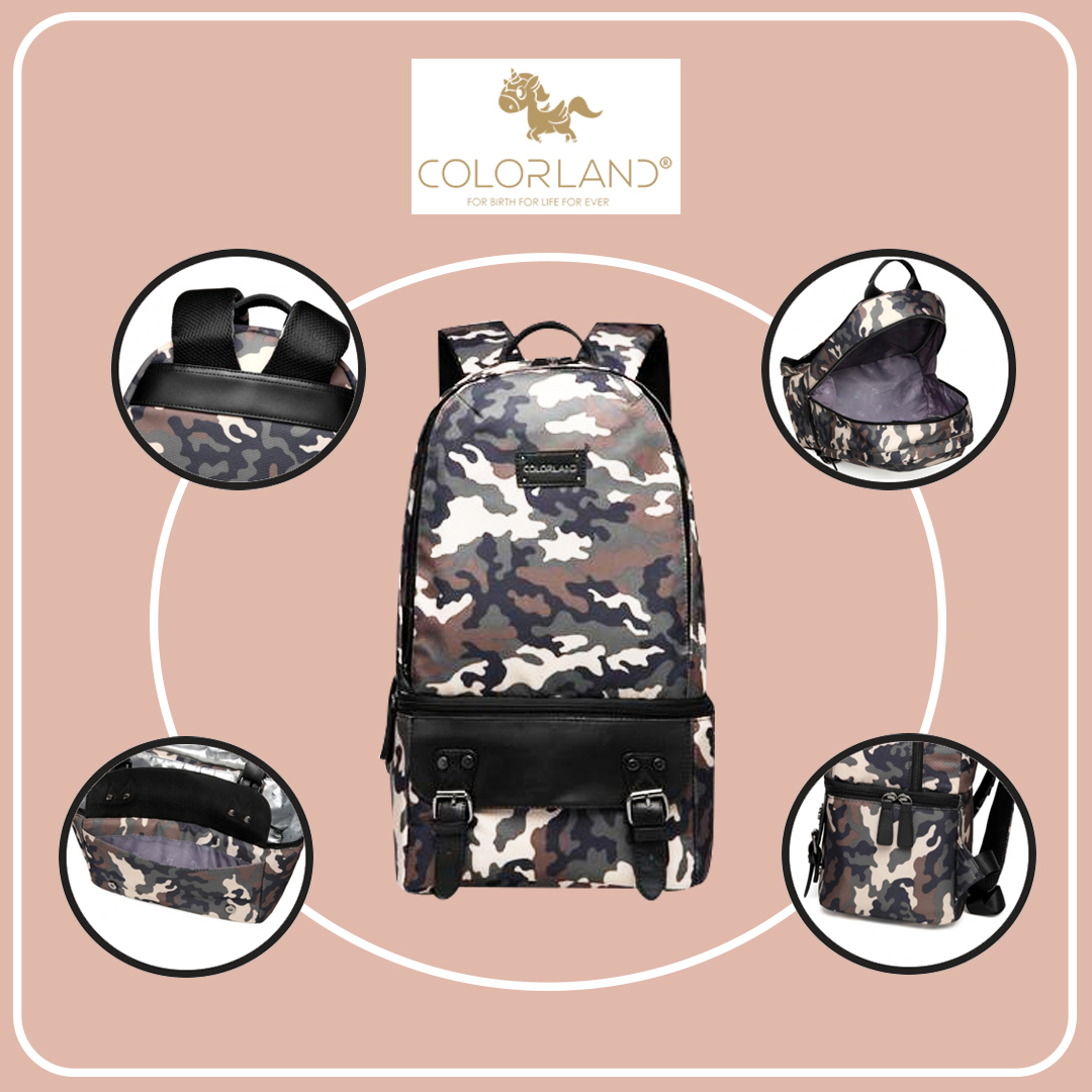 Colorland Ivan Lunch Diaper Backpack with Cooler (BP126 B/ Camouflage ...