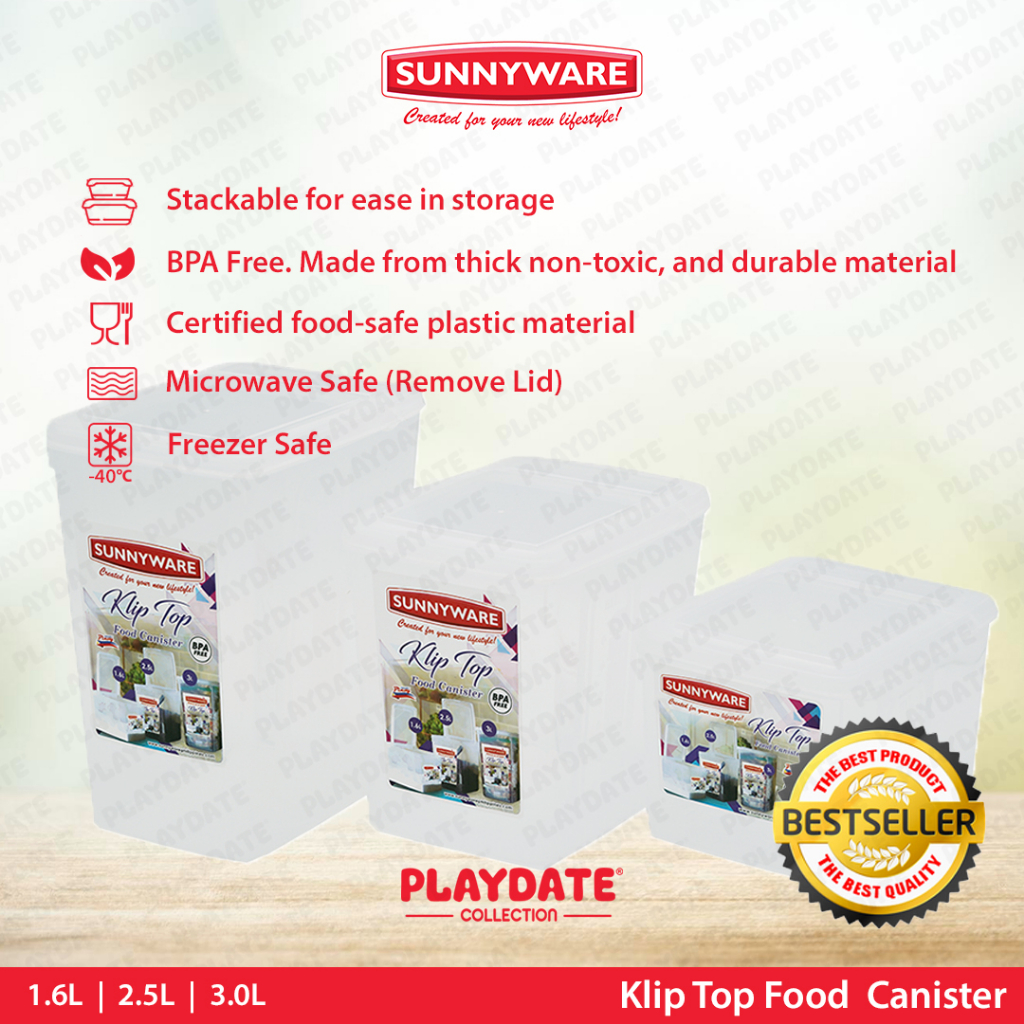 Sunnyware KlipTop Food Canister BPA Free Plastic Milktea Milk Powder ...