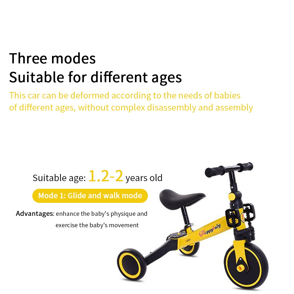 Balance Bike Tricycle Bike for Kids 3 in1 Multi-function Baby Walker ...