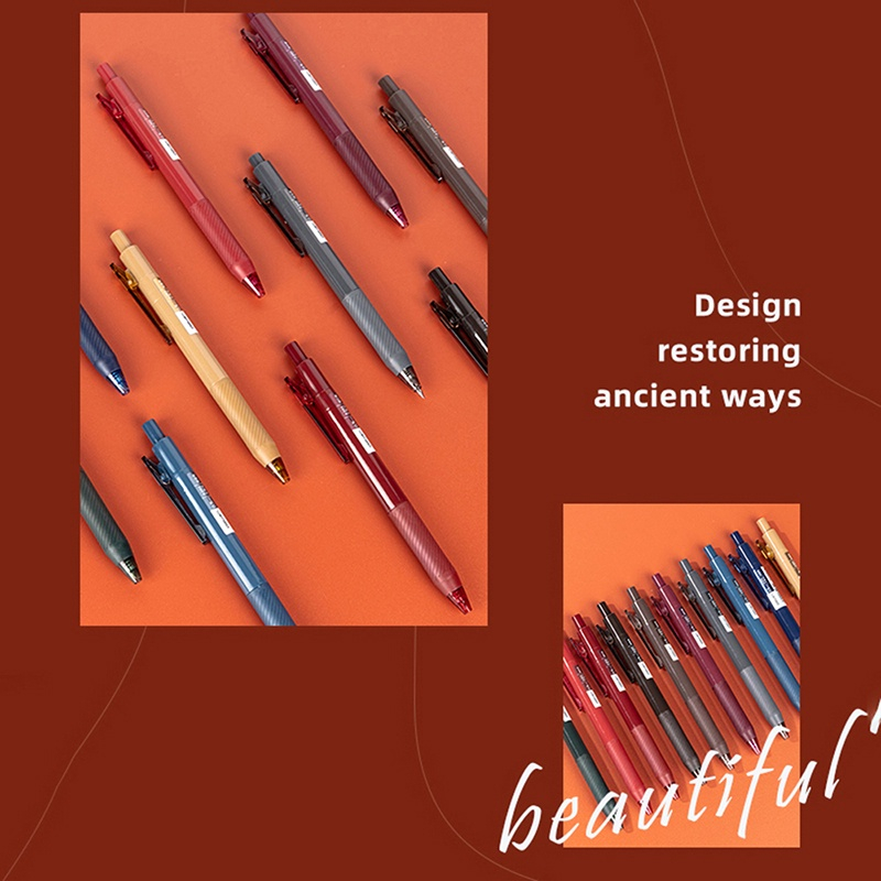 Deli 6 Colors Gel Pen 0.5mm Student Writing Pen Stationery Office ...