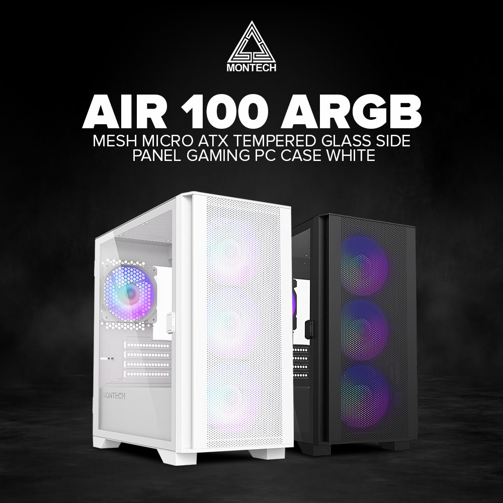 EasyPC| Montech Air 100 ARGB Mesh Micro ATX Tempered Glass pc case ...