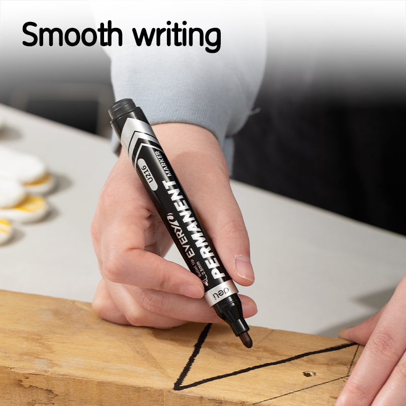 Deli 2.5mm Markers Durable Fibre Tip Permanent Marker Pen School Office ...