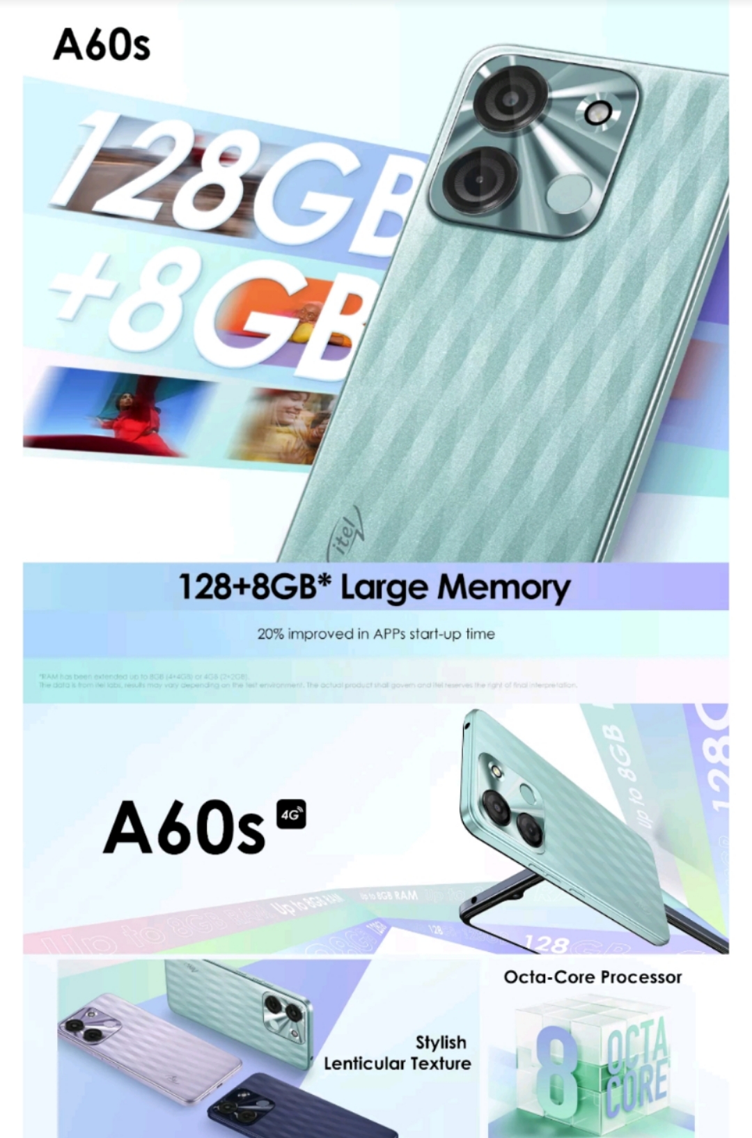 Itel A60s Mobile Phone 128/64 Rom 64/4gb Ram 6.6 Inch Hd+ 5000mah ...