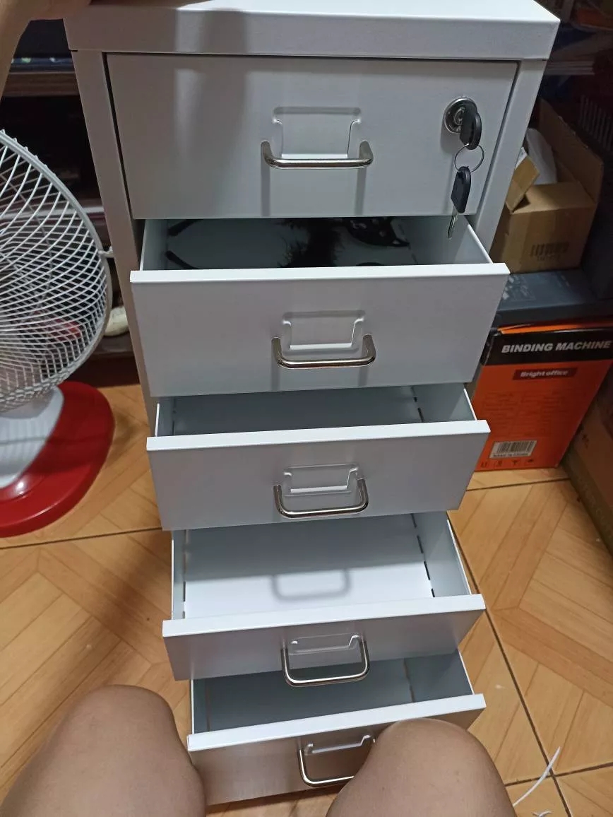 【On Hand】3/5/6 Layer Metal Cabinet Drawer With Lock Steel File Drawer ...