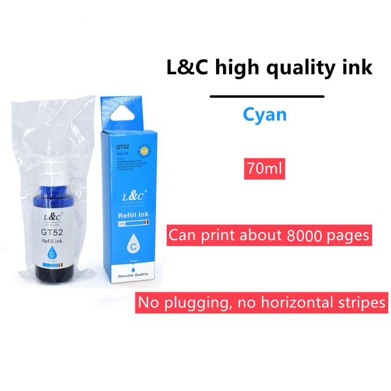 L&C Refill ink For Hp Ink GT51 GT52 GT53 Dye Ink For HP Deskjet Printer ...