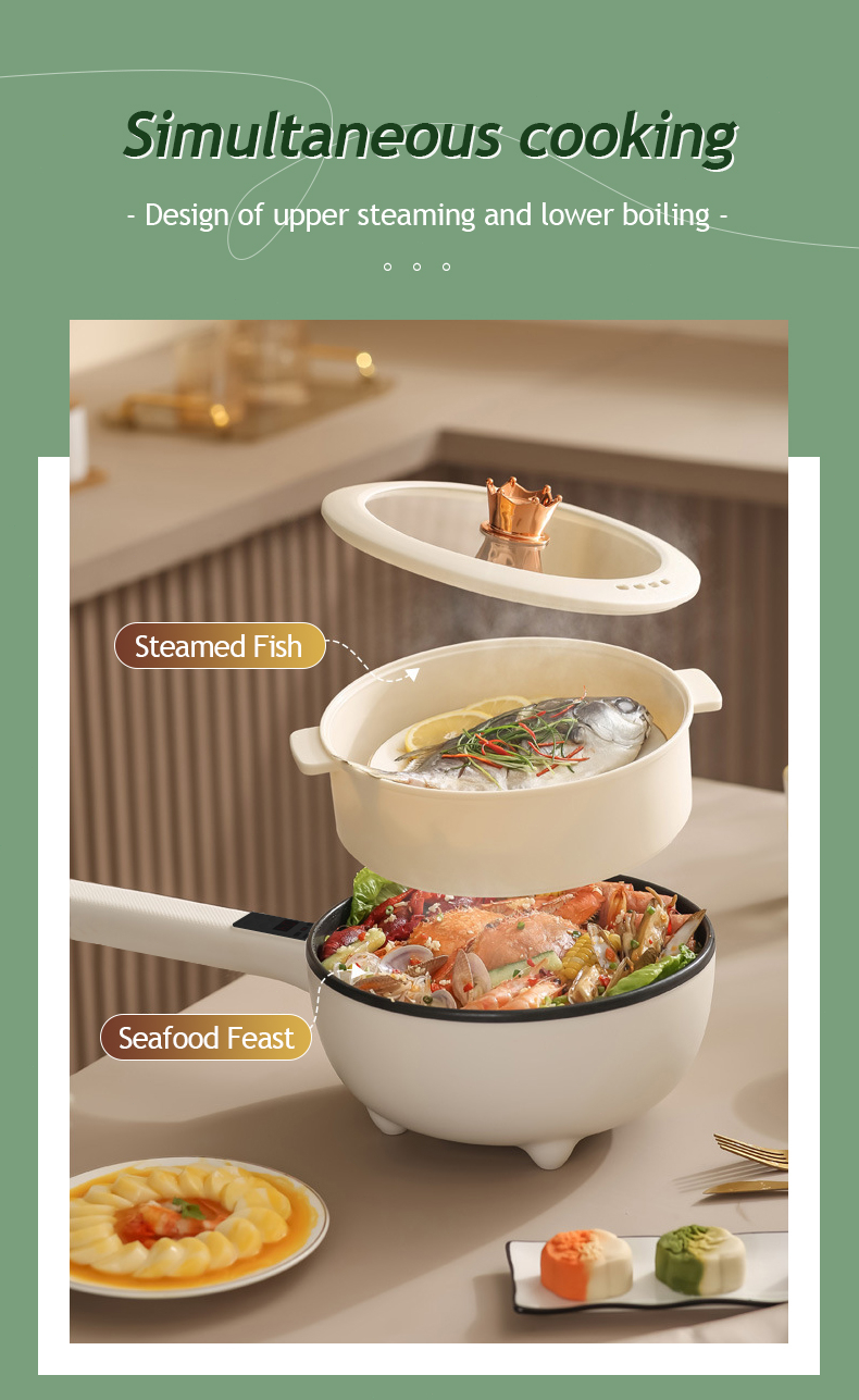 ICON Electric Frying Pan 2Layer Cooker Multifunctional Rice Cooker Non ...