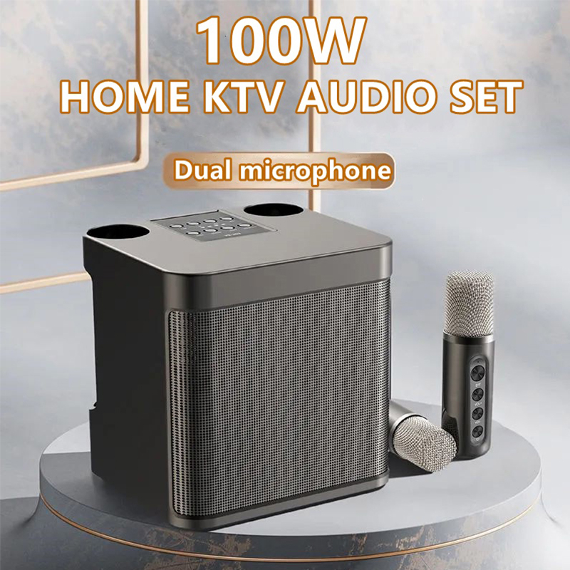 Karaoke Speaker Wireless Bluetooth Dual Microphone 3D Stereo Amplifier ...